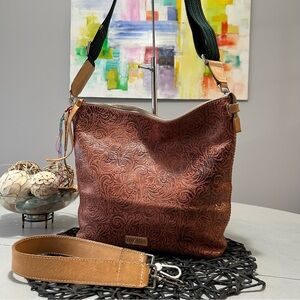 Consuela Sally Leather Tooled Hobo Bag